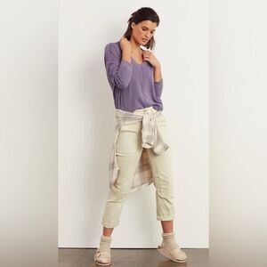 Anthropologie Pilcro purple vneck waffle knit pullover tunic